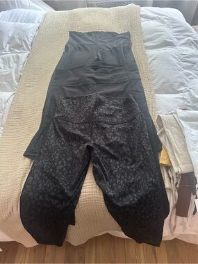 lululemon athletica Black Patterned High-Rise Crop Leggings